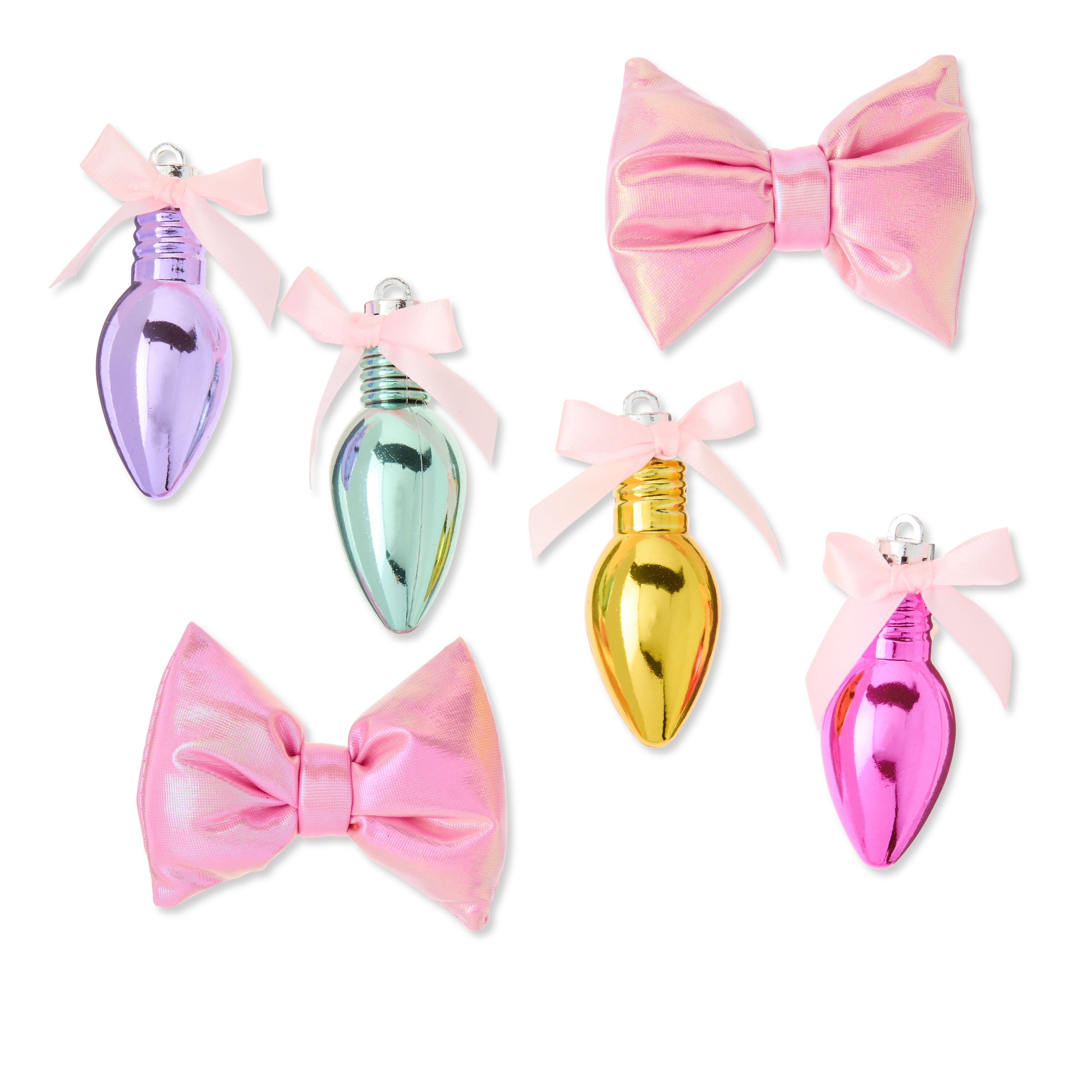 Pink/Purple/White Mini Christmas Ornaments, 24 Count, by Holiday Time