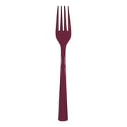 Plastic Disposable Forks, Burgundy, 24 Pieces, by Way To Celebrate