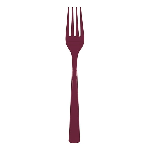 Plastic Disposable Forks, Burgundy, 24 Pieces, by Way To Celebrate