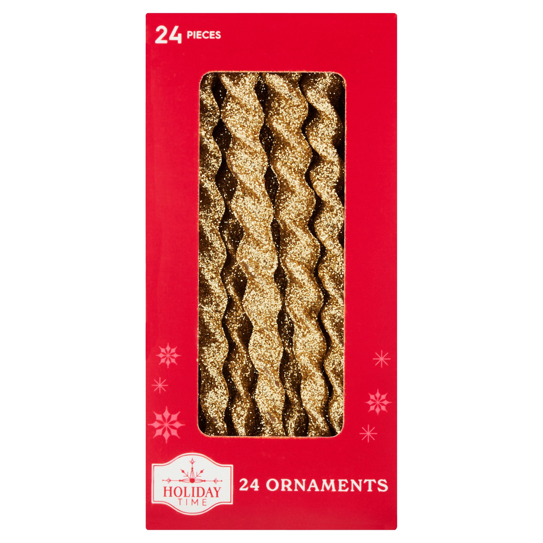 24-Count Gold Glitter Icicle Christmas Ornaments, 5.3", by Holiday Time