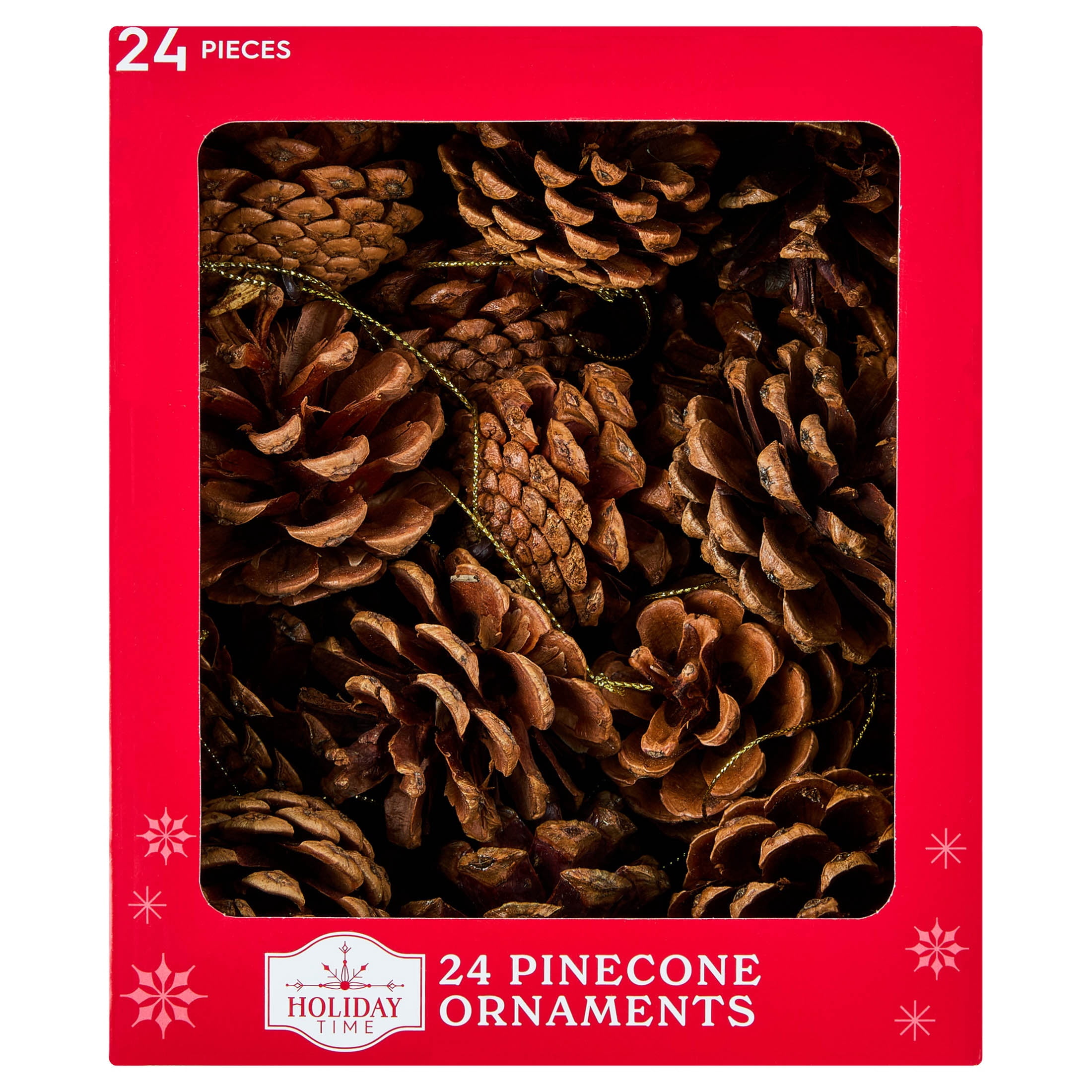 24-Count Brown Pinecone Christmas Ornaments, by Holiday Time
