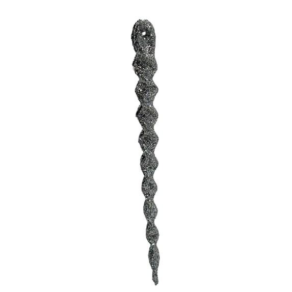24-Count Silver Glitter Icicle Christmas Ornaments, 5.3", by Holiday Time