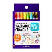 Pen+Gear Assorted Color Washable Crayons, 24 Count