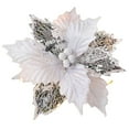 24Cm Christmas Poinsettia Glitter Flower Hanging Xmas Party Tree