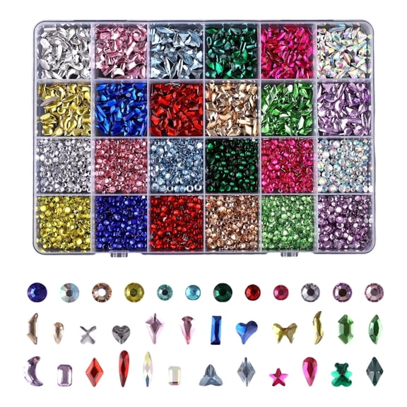24Colors Resin Jelly Rhinestones for Bedazzling Multicolor 3mm Flatback Gems for Diamond Art Bedazzler Kit for Nail Art Crafting Book Makeup