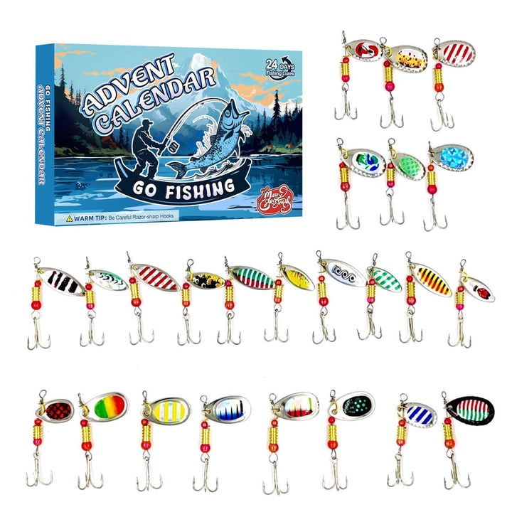 24Day Christmas Countdown Fishing Gear Set 2024 Christmas Countdown