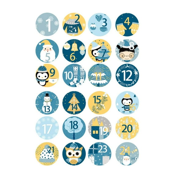 24Days of Christmas Countdown Sticker Digital Calendar Stickers Number