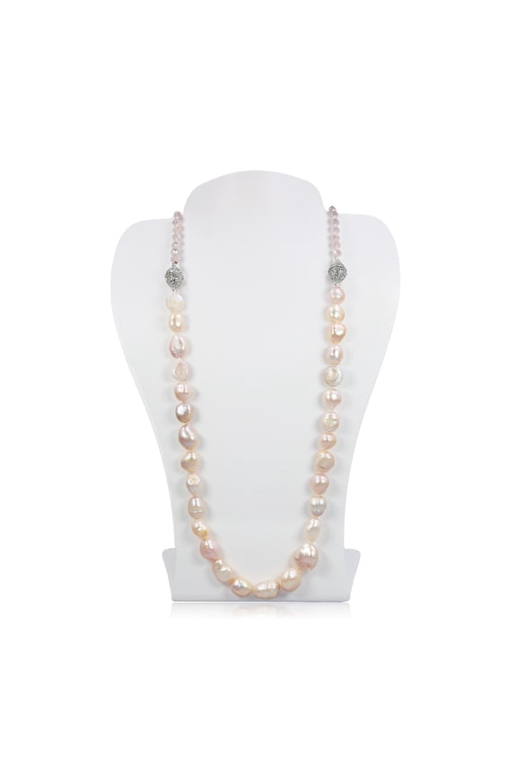 Convertible Pearl & Crystal Necklace, Purple, 1 Piece