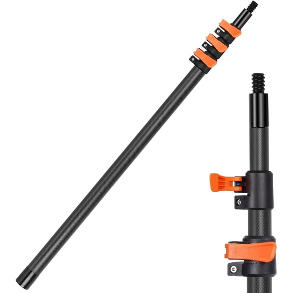 24FT Carbon Fiber Telescoping Pole - Multi-Purpose Extension Pole for Cleaning, Painting, Dusting, High Reach Tasks