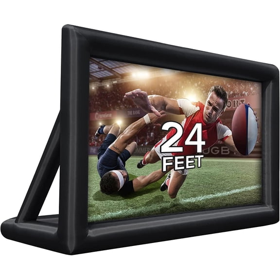 24FT Giant Inflatable Movie Screen for Outdoor Use, Huge Portable Theater Screen with 16:9 Aspect Ratio, Support Front and Rear Projection, for Backyard Party, Camping, and Events