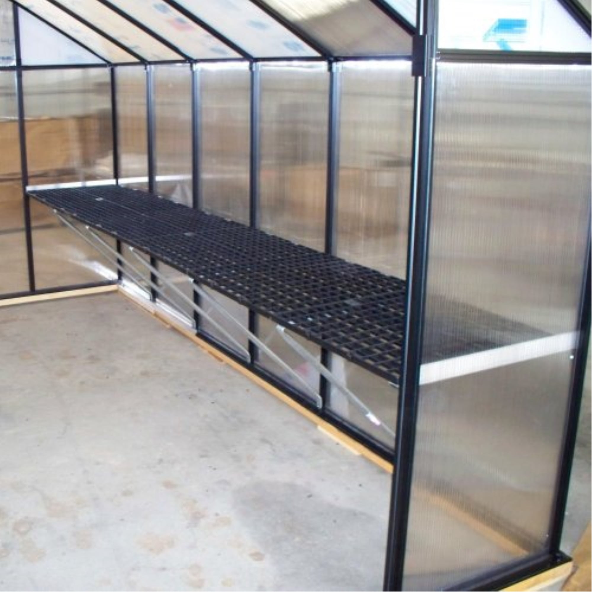Monticello 24FT Vented PVC Greenhouse Work Bench System