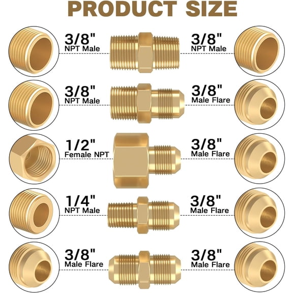 24Ft High Pressure Braided Propane Hose Extension and fittings with Conversion Coupling 3/8" Flare to 1/2" Female NPT, 1/4" Male NPT, 3/8" Male Flare for BBQ Grill, Fire Pit,