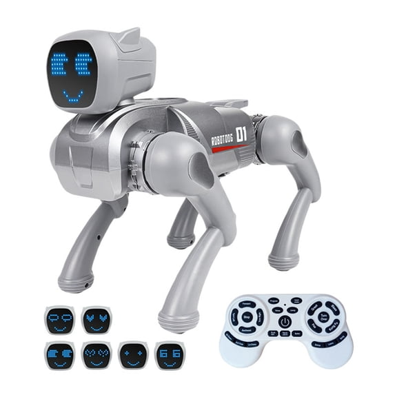 Education Puzzle Toy Interactive Mechanical Dog with 24G Remote Control Voice Dialogue Lights Mobile App and Programmable for Kids