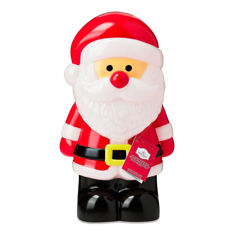 Lighted Blow Mold Santa Outdoor Christmas Decoration, Multicolor