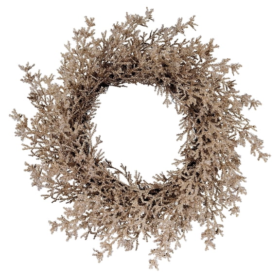 Iced Cedar Artificial Christmas Wreath, Champagne Gold, 24", by Holiday Time