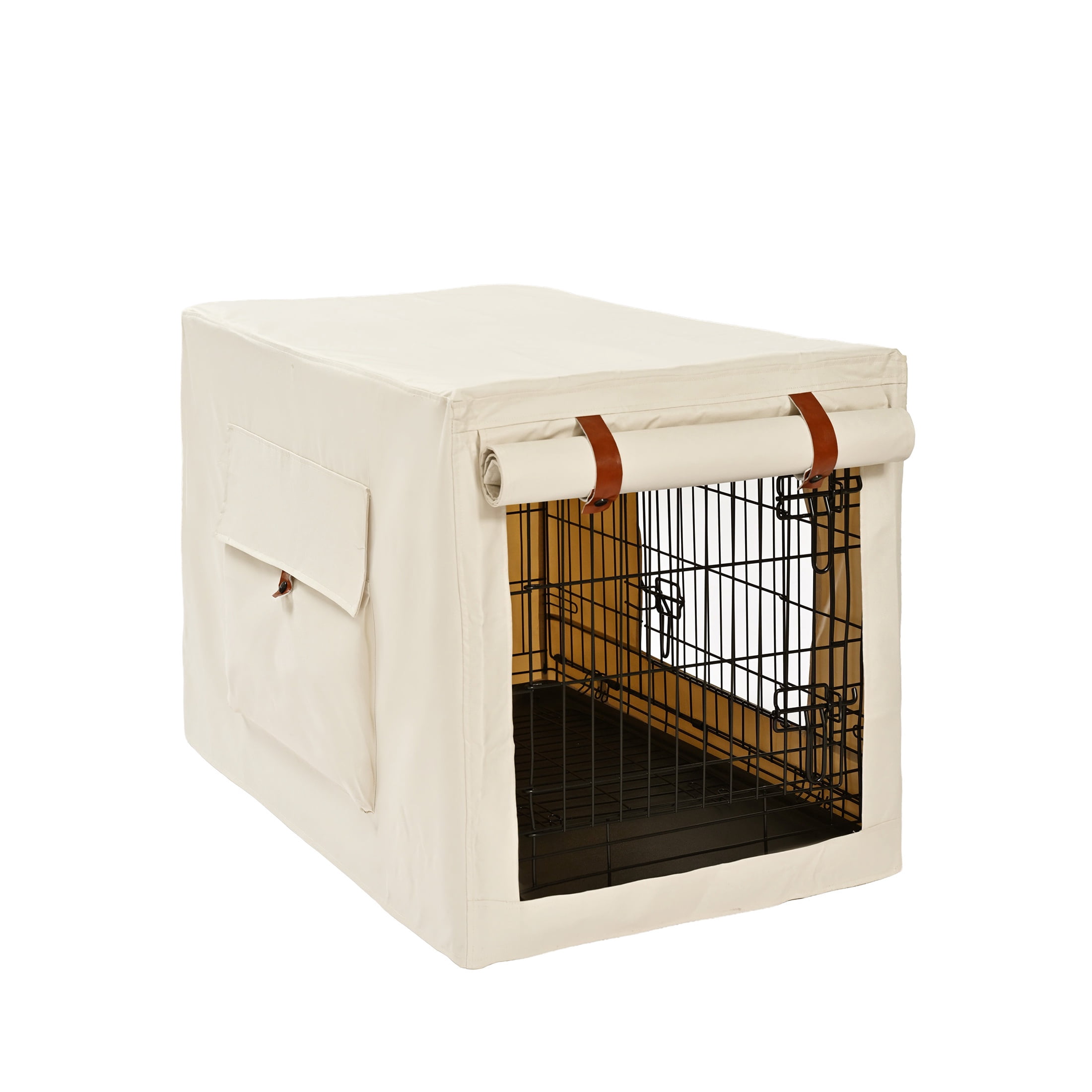 Vibrant Life 24" Dog Crate Cover with Breathable Panels, Beige