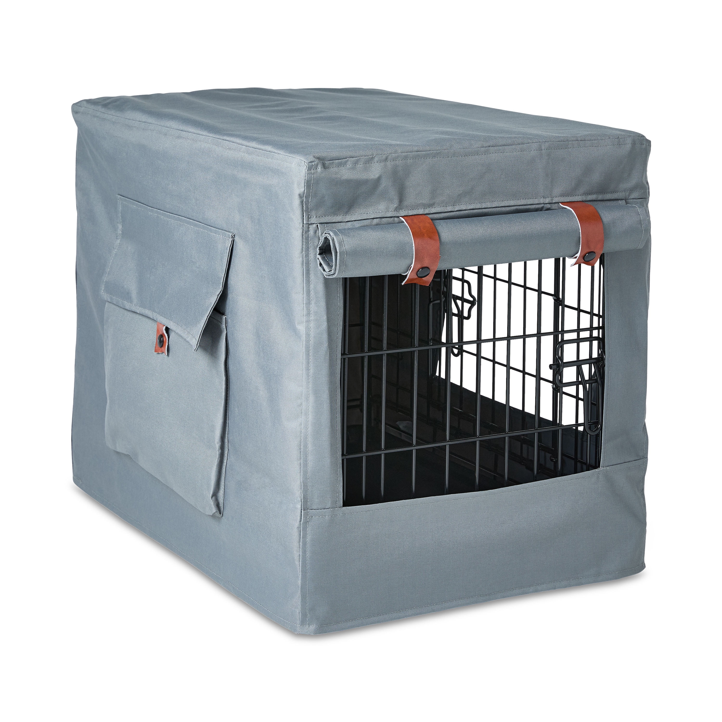 Vibrant Life 24" Dog Crate Cover with Breathable Panels, Dark Gray