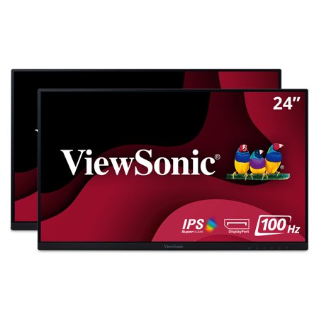 ViewSonic IPS Dual Pack Head-Only Monitors 1080p VA2456-mhd_H2 24" Thin-Bezel