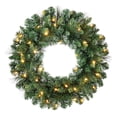 thumbnail image 1 of Scottsdale Pine Color-Changing Pre-Lit LED Battery Powered Christmas Wreath with Timer, Green, 24", by Holiday Time, 1 of 7