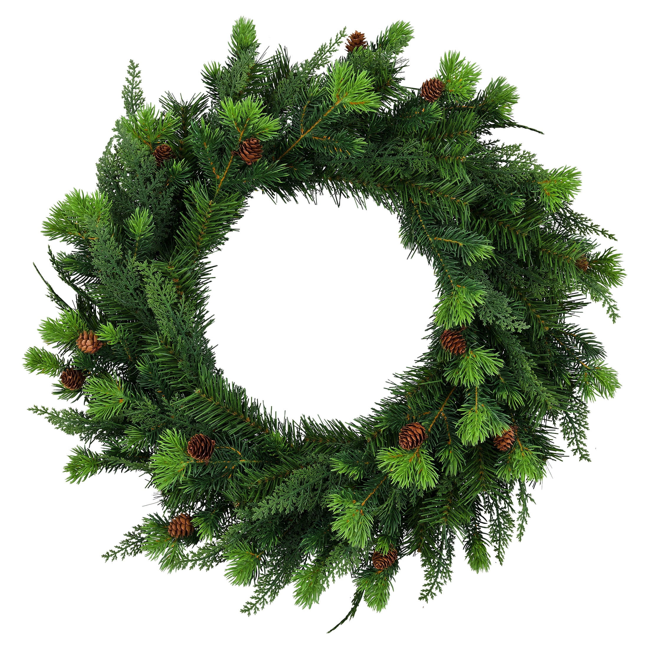 Sonoma Cypress with Pinecones Artificial Christmas Wreath, Green, 24", by Holiday Time