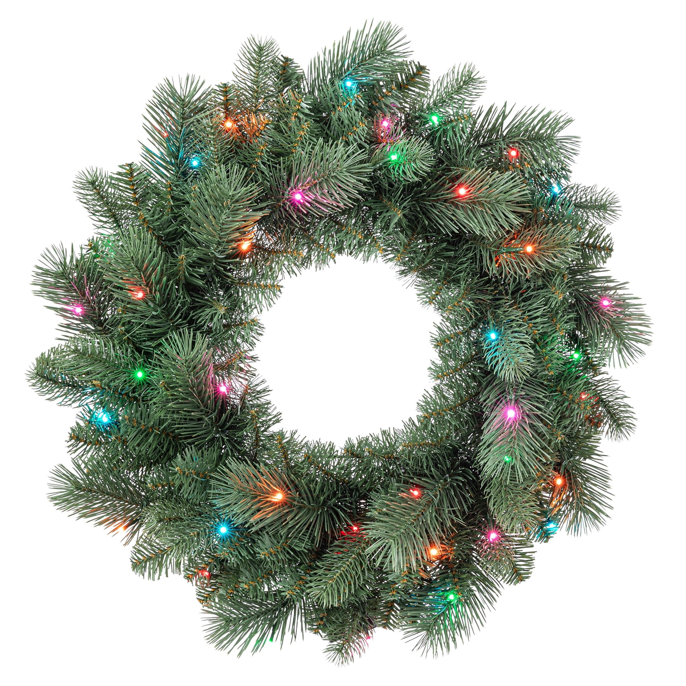 Pre-Lit Battery-Operated Valencia LumaDazzle Artificial Christmas Wreath, Green, 24", by Holiday Time