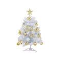 thumbnail image 1 of 24IN White Christmas Tree Set Tabletop Mini Holiday Decoration for Home and Office Small Artificial Christmas Tree with Ornaments Festive Scene Display Compact Decor, 1 of 5