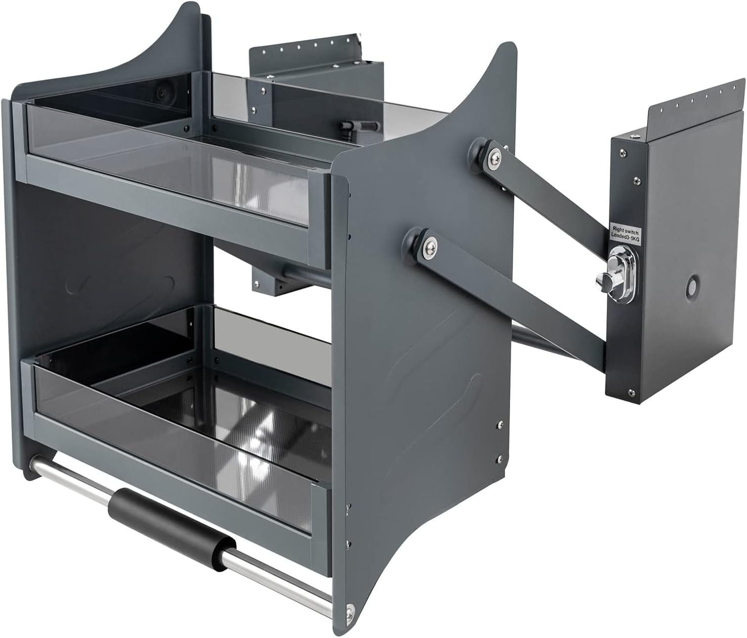 24In Kitchen Pull Down Shelf,Kitchen Wall Sliding Shelf,2 Tier High