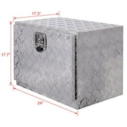 24Inch Aluminum Tool Box,Heavy Duty Truck Bed Tool Box,Outdoor Trailer Pickup Storage Tool Box,Rv Storage Organizer,Underbody Box W/Lock Keys,Silver,Silver Aluminum