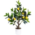 thumbnail image 1 of 24Inch Fake Lemon Tree, Lemon Decor for Tabletop, Desk, Centerpiece, Home, Kitchen, Living Room, Artificial Potted Plants with White Planter and Stone Cover, 1 of 7