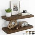 thumbnail image 1 of 24Inch Floating Shelves for Wall 2 Pack Shelves for Bedroom|Kitchen|Bathroom Wall Mounted Rustic Wood Floating Shelf with Invisible Brackets, 1 of 12
