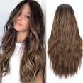 thumbnail image 2 of SEGO Long Ombre Curly Wavy Wig – Rainbow Colorful, Heat Resistant, Cosplay Party, 60cm With Bangs 2 of 6