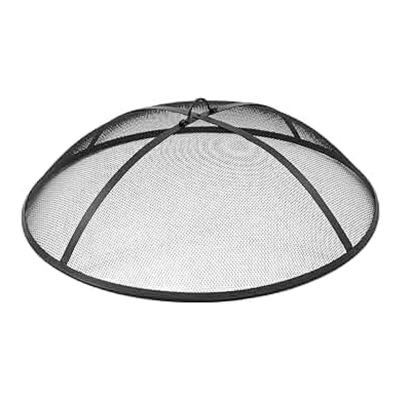 24Inch Round Screen Cover,Outdoor Patio Mesh FirePit Screens,Heavy Duty Steel Domed Ember Guard with Handle