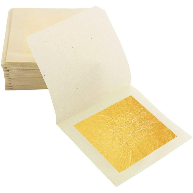 Genuine 24 Karat Edible Gold Leaf Sheets from Germany 10 Pure Edible 24K Gold Leaves - Size: 1.7×1.7 inch - Elevate Cake Decorations, Gold Gilded de