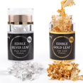 24K Edible Gold and Silver Leaf Flakes for Food Decoration Enhance