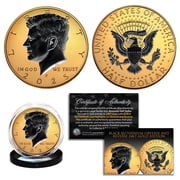 2025 JFK Half Dollar Coin - 24K Gold Plated with Black Ruthenium Highlights - Philadephia Mint