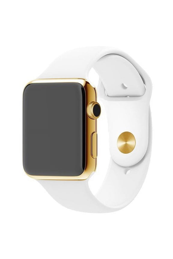 24K Gold 38MM Iwatch SERIES 2 with White Sport Band