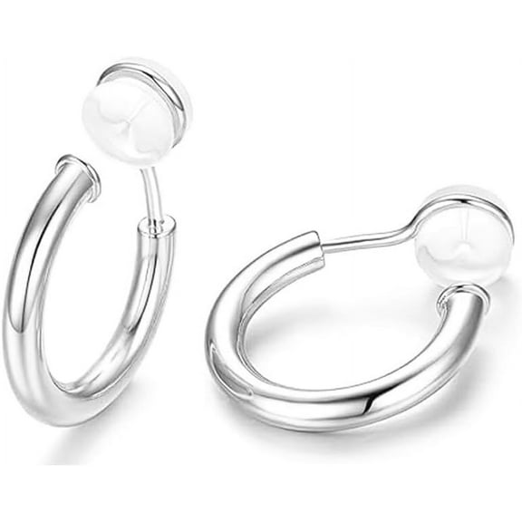 24K Gold Clip On Hoop Earrings Gold Plated Non Pierced Hoop Chunky Clip On Hoop Earrings For Women[Z7246]
