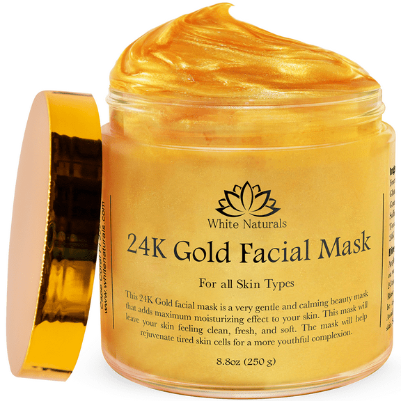 24K Gold Facial Mask, Perfect Gift For Women, Rejuvenating Anti-Aging Face Mask For Flawless Skin-Reduces Fine Lines & Moisturizes Your Skin By White Natural