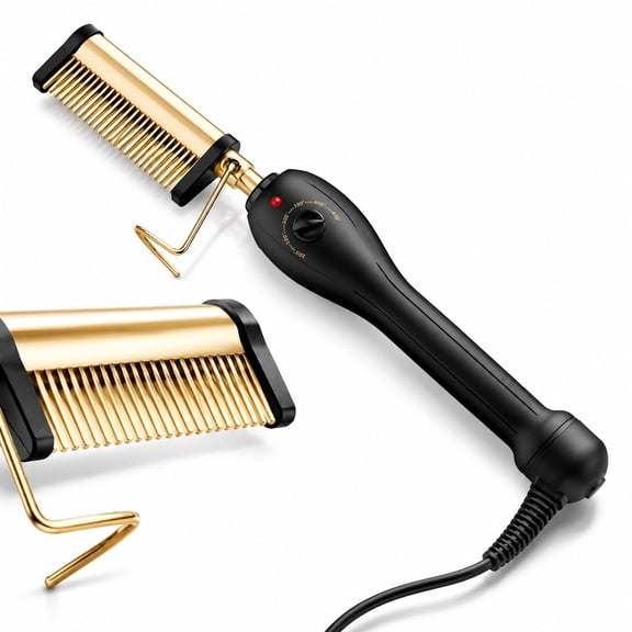 24K Gold Hair Straightening and Pressing Comb