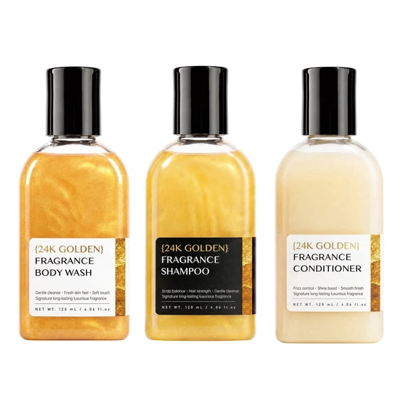 24K Gold-Fragrance Set: Shampoo + Conditioner + Body Wash