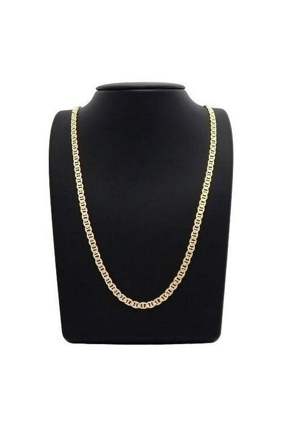 24K Gold Over Sterling Silver Mariner Link Chain