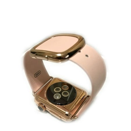 24K Gold Plated 42MM Iwatch Gen 1 - ROSE Modern Leather Buckle Small/M