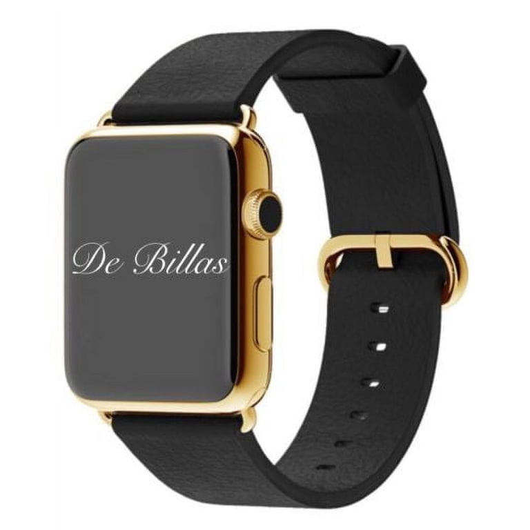 Classic Black & Gold Apple iWatch Leather Bracelet Amazon.com: Leather Band Compatible with Apple Watch Bands  main image 4