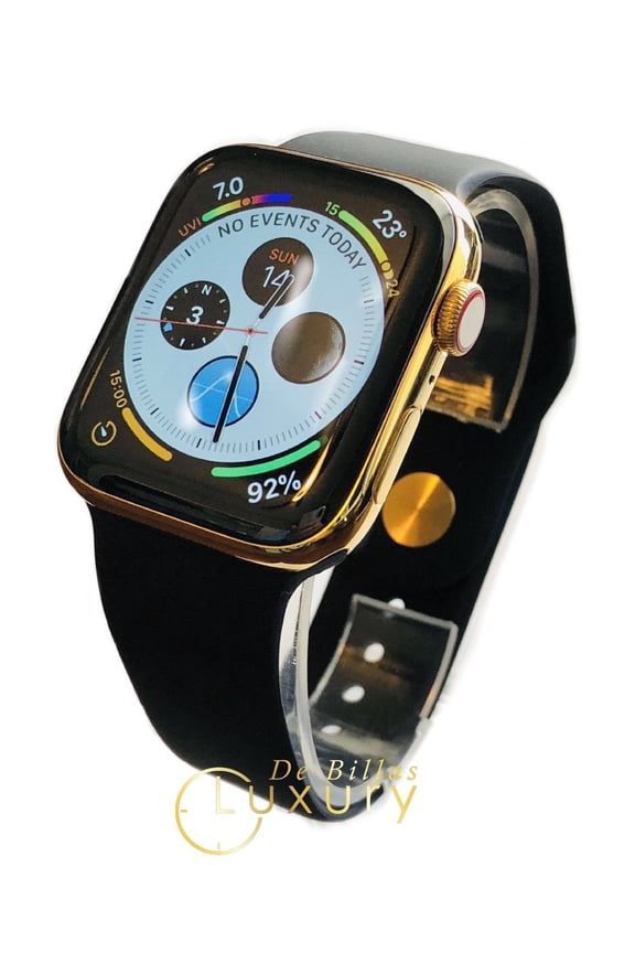 24K Gold Plated 44MM iWatch SERIES 4 LTE+GPS With Black Sports band