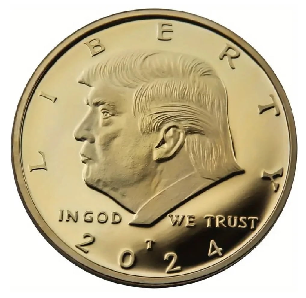24K GoldPlated Donald J. Trump 2024 President Eagle Seal 1 Oz Round