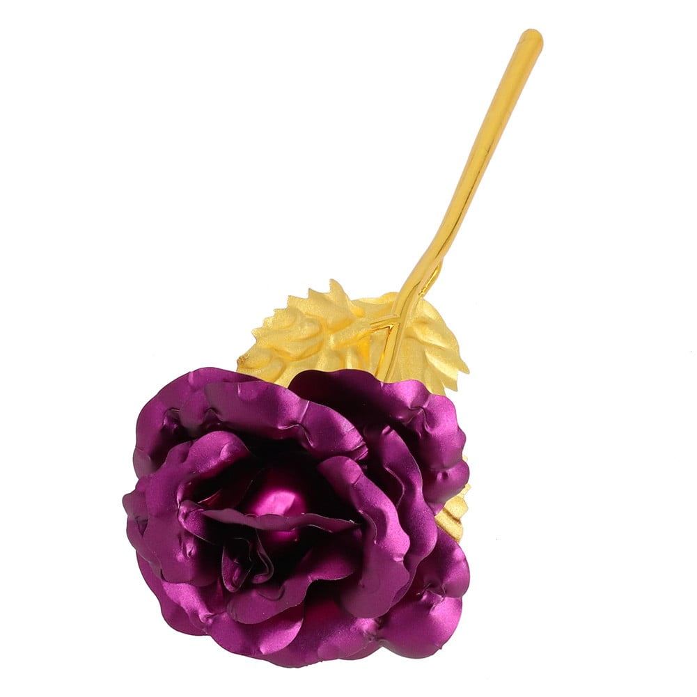 24K Gold Plated Foil Rose Artificial Flower for Valentine Mother Day