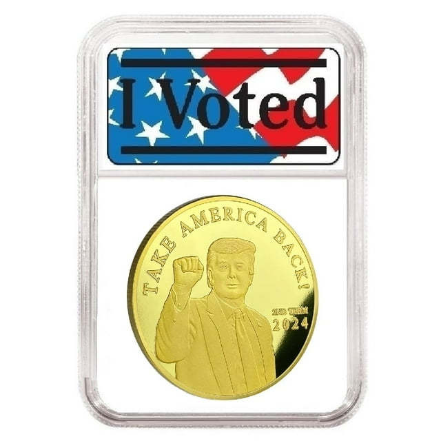 24K GoldPlated I VOTED Trump 2024 TAKE AMERICA BACK! President Gift w