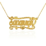 JN MONOGRAMS 24K Gold Plated Sterling Silver Personalized Name Necklace with Name of Your Choice - Made in USA