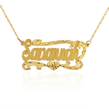 24K Gold Plated Sterling Silver Personalized Name Necklace with Name of Your Choice - Made in USA