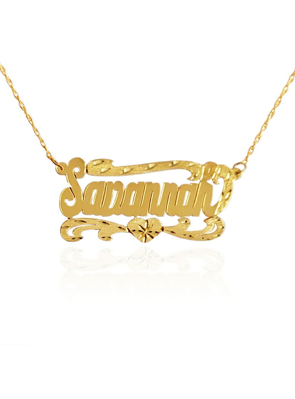 24K Gold Plated Sterling Silver Personalized Name Necklace with Name of Your Choice - Made in USA
